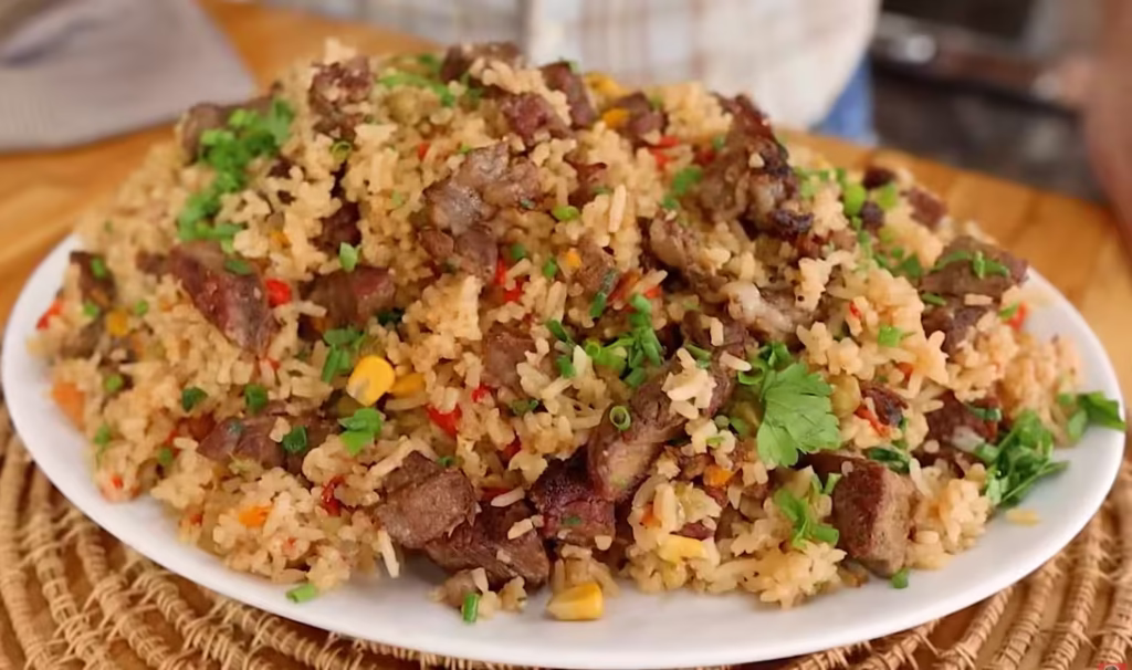 Arroz Carreteiro com Sobras de Churrasco