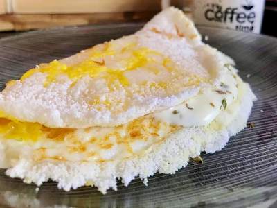Tapioca Recheada com Ovos para Café da Manhã