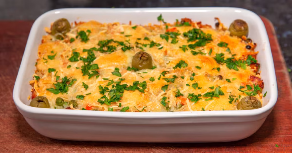 Arroz de Forno com Camarão e Queijo