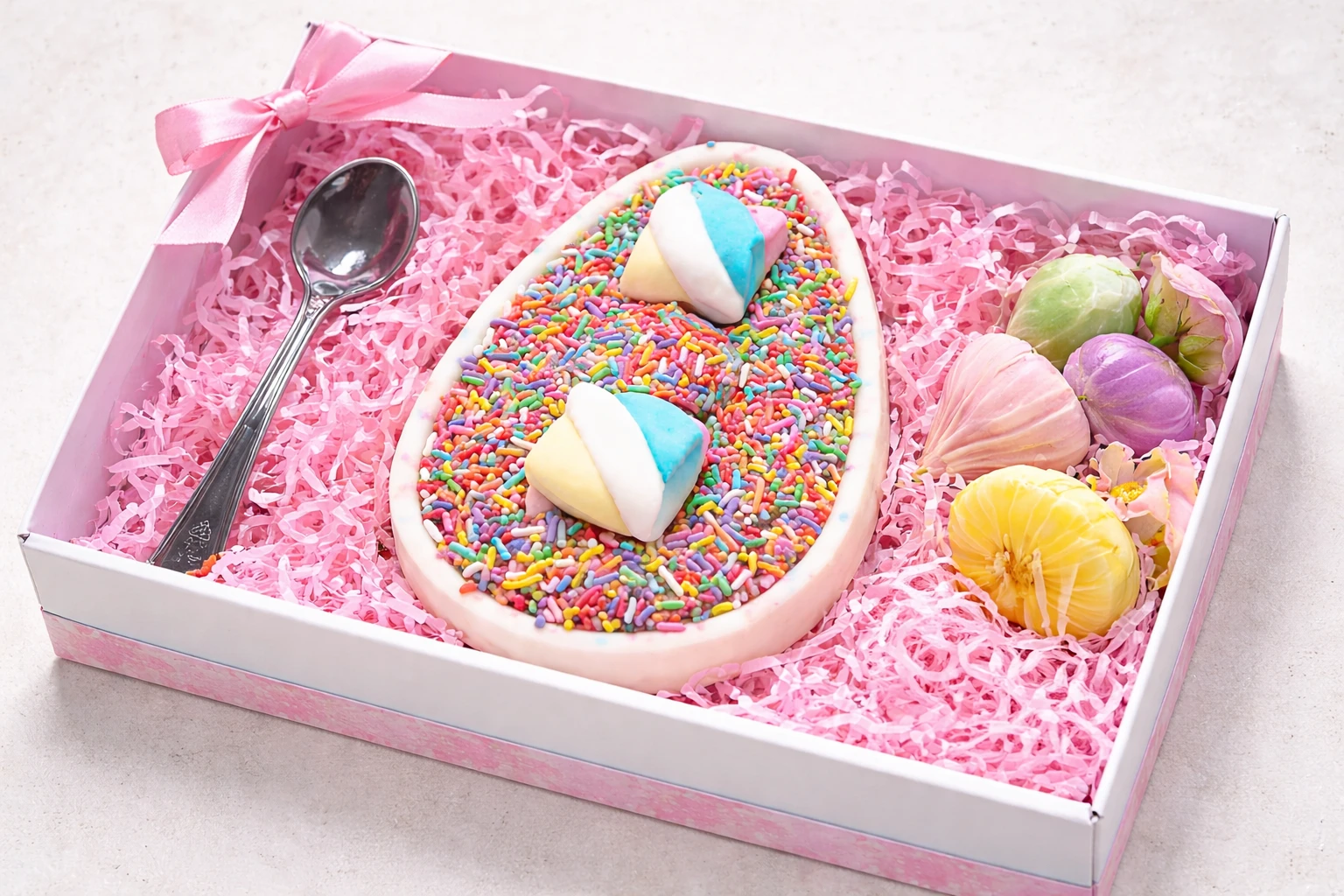 Ovo de Colher Colorido para Páscoa