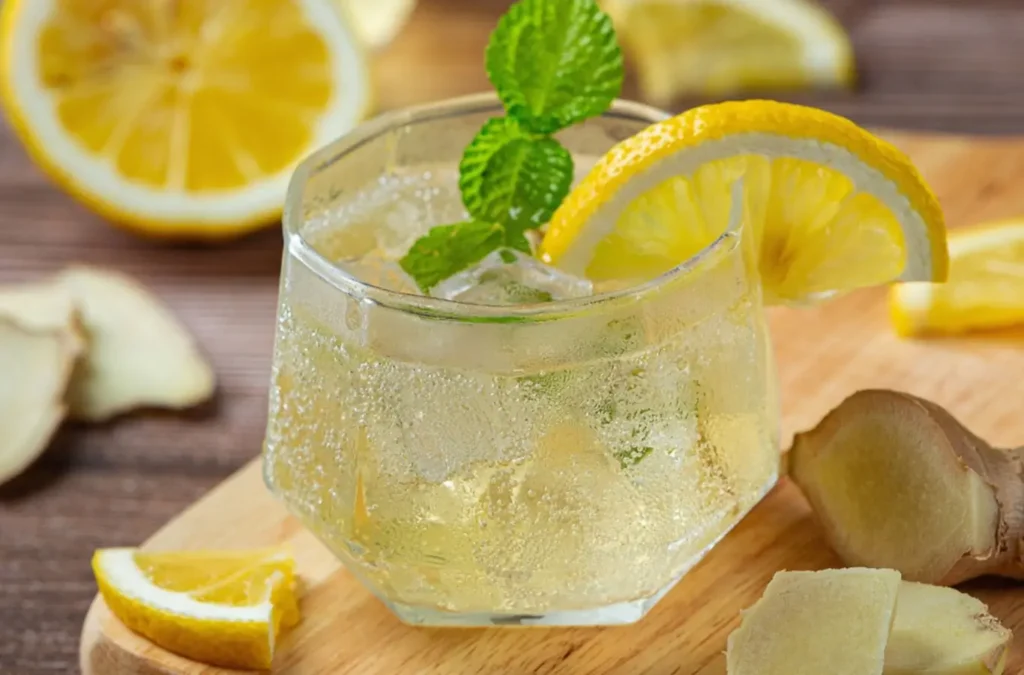 Drink de Limão com Hortelã e Gengibre
