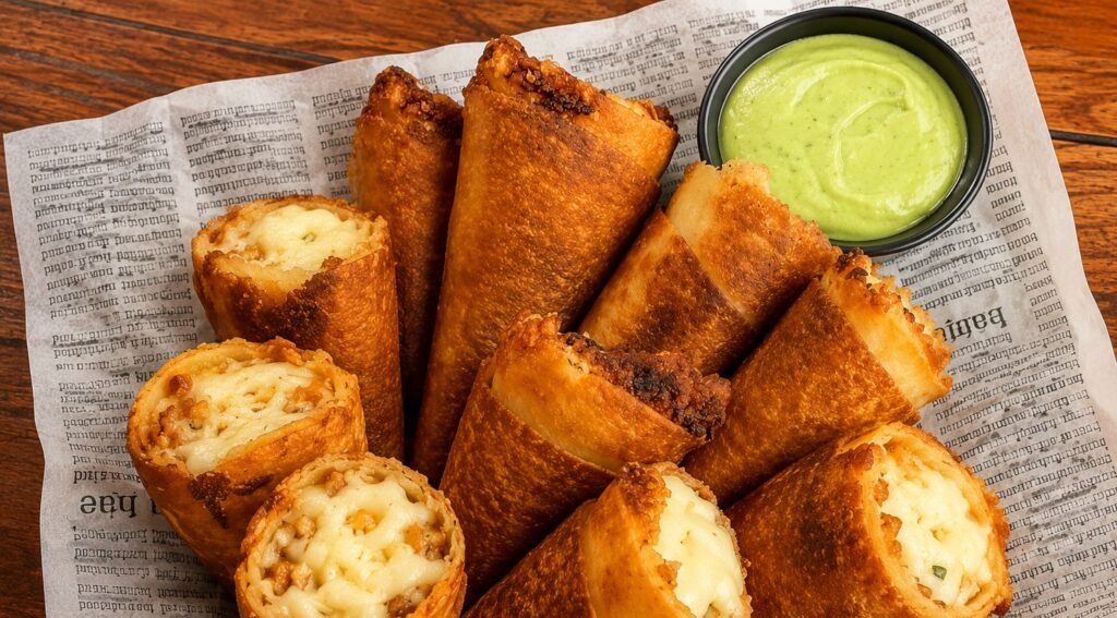Cone de Carne Moída com Queijo e Molho de Abacate