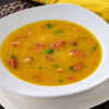 Caldo Cremoso de Mandioquinha com Linguiça